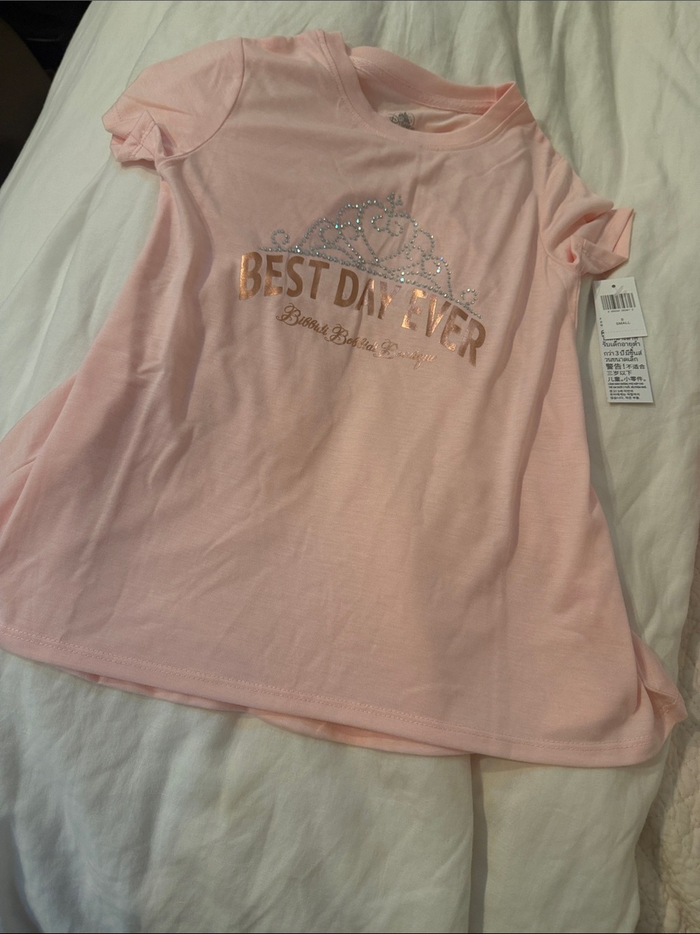Disney Pink Rhinestone Tiara "Best Day Ever" Tee